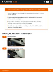 Kaip atlikti keitimą: Dodge Caliber SRT4 2.0 CRD Oro filtras, keleivio vieta