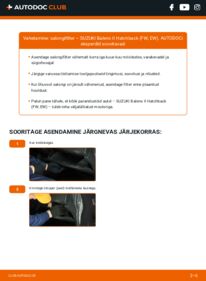 Kuidas välja vahetamist läbi viia: Suzuki Baleno 2 1.2 (A1K412) Salongifilter
