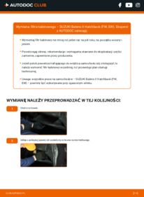 Jak wymienić Filtr powietrza kabinowy Baleno II Hatchback (FW, EW) 1.2 (A1K412)