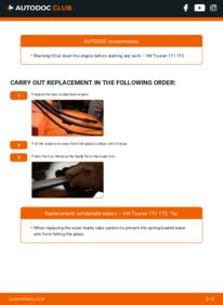 How to carry out replacement: Wiper Blades 1.9 TDI Touran Mk1
