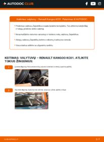Kaip atlikti keitimą: Renault Kangoo kc01 D 65 1.9 Valytuvo gumelė