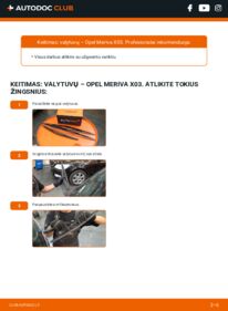 Kaip atlikti keitimą: Opel Meriva A 1.7 CDTI (E75) Valytuvo gumelė