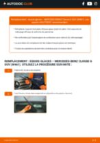 Comment changer Essuie-glaces Mercedes W463 Cabrio arrière et avant - Manuel pdf