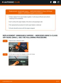 How to carry out replacement: Wiper Blades 250 GD 2.5 Mercedes W461