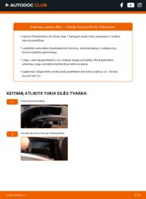 Kaip atlikti keitimą: Honda Accord VIII CU 2.0 i (CU1) Oro filtras, keleivio vieta
