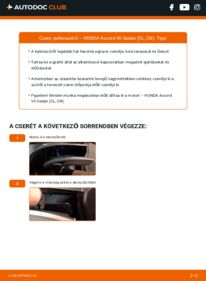 Hogyan végezze a cserét: 2.2 i-CTDi (CN1) Honda Accord 7 Utastér levegő szűrő