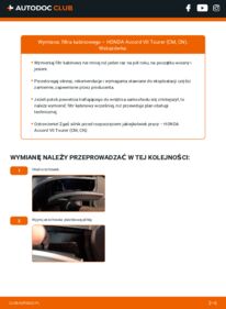 Jak wymienić Filtr powietrza kabinowy Accord VII Tourer (CM, CN) 2.2 i-CTDi (CN2)