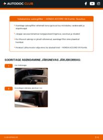 Kuidas välja vahetamist läbi viia: Honda Accord Kombi mk8 2.2 i-DTEC (CW3) Salongifilter