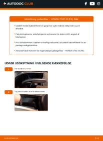 Hvordan man udfører udskiftning af: Pollenfilter på 1.6 i-DTEC (FK3) Honda Civic IX