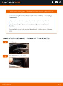Kuidas välja vahetamist läbi viia: Honda Accord IX 2.4 (CR2) Salongifilter