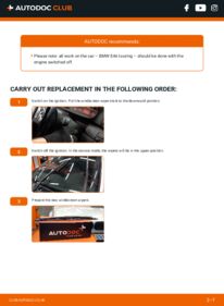 How to carry out replacement: Wiper Blades 320d 2.0 BMW 3 Touring (E46)