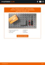 MERCEDES-BENZ SPRINTER 2-t Box (901, 902) dízel Üzemanyagszűrő cseréje: javítási kézikönyv pdf