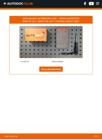 Vervanging uitvoeren: Interieurfilter 1.4 TDI Skoda Roomster Praktik