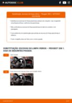 O guia profissional para substituir o produto Escovas do Limpa Vidros no teu Peugeot 208 CC 1.4 HDi