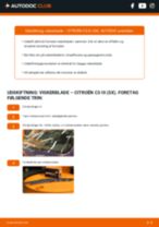 Udskiftning af Viskerblade foran og bag CITROËN C3 III (SX): manual pdf