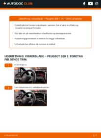 Hvordan man udfører udskiftning af: Viskerblade på 1.4 HDi Peugeot 208 1