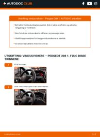 Slik bytter du Vindusviskere 1.4 HDi Peugeot 208 1
