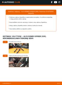 Kaip atlikti keitimą: Alfa Romeo Spider 939 2.4 JTDM (939EXD1B, 939EXD12) Valytuvo gumelė