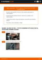 Gaisa filtrs: profesionāla rokasgrāmata tā nomaiņai tavam Toyota 4runner UZN210 4.0 4WD (GRN215)