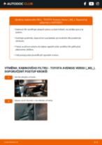 Profesionální průvodce výměnou součástky Olejovy filtr na tvém autě Toyota Avensis Verso M2 2.0 D (CLM20_)