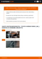 Korjaamokäsikirja tuotteelle Avensis Verso (_M2_) 2.4 VVT-i (ACM21_)