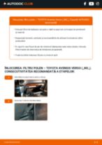 Cum să schimb produsul Filtru habitaclu la automobilul meu Avensis III Break (T27) 2.0 D-4D (ADT270_)? Ghiduri pas cu pas