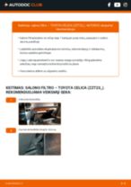 Žingsnis po žingsnio pakeiskite TOYOTA CELICA (ZZT23_) Oro filtras, keleivio vieta PDF vadovas