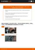 Step-by-step repair guide & owners manual for Previa / Estima II (XR30) 2001