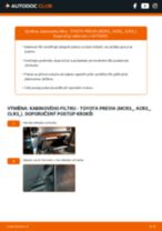 Podrobné PDF tutoriály, jak vyměnit Kabinovy filtr na autě TOYOTA PREVIA (MCR3_, ACR3_, CLR3_)