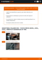 Den professionelle guide til udskiftning af Viskerblade på din TOYOTA PREVIA (MCR3_, ACR3_, CLR3_) 2.4 Hybrid 4WD (AHR10W)