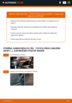 Profesionální průvodce výměnou součástky List stěrače na tvém autě Toyota Prius NHW11 1.5 Hybrid (NHW11)