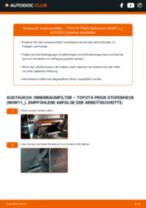 Illustrierte Anweisungen zu periodische Kontrollen im Zuge von Wartungsarbeiten am TOYOTA PRIUS Saloon (NHW11_)