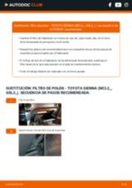 La guía profesional para realizar la sustitución de Escobillas de Limpiaparabrisas en tu Toyota Sienna XL20 3.3 4WD (MCL25_)