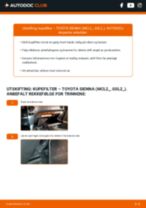 DIY-manual for utskifting av Kupefilter i TOYOTA SIENNA 2023