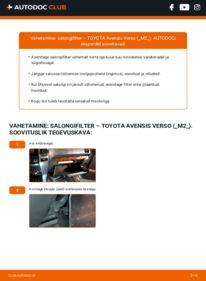 Kuidas välja vahetamist läbi viia: Toyota Avensis Verso M2 2.0 D (CLM20_) Salongifilter