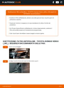 Sostituzione di Filtro Antipolline Toyota Avensis Verso M2 2.0 D (CLM20_)