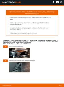Ako vykonať výmenu: Kabínový filter na Avensis Verso (M2) 2.0 D (CLM20_)