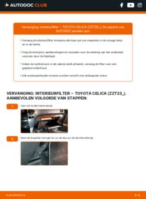 Vervanging uitvoeren: Interieurfilter 1.8 16V VT-i Toyota Celica T23