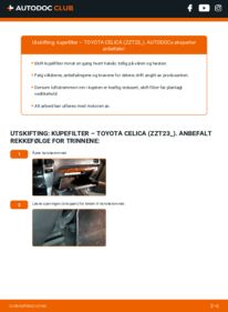 Slik bytter du Kupefilter 1.8 16V VT-i Toyota Celica T23