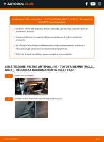Sostituzione di Filtro Antipolline Toyota Sienna XL20 3.3 (MCL20_, MCL23_)