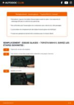 Comment changer Essuie-glaces Toyota Rav4 xa1 arrière et avant - Manuel pdf