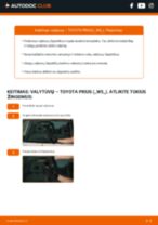 Kaip pakeisti Stiklo valytuvai mano Prius II Liftback (XW20) 1.5 Hybrid (NHW20_)? Išsamios instrukcijos