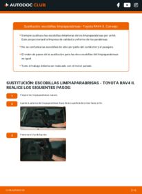 Cómo sustitución de Escobillas de Limpiaparabrisas 2.0 D 4WD (CLA20_, CLA21_) Toyota RAV4 XA2
