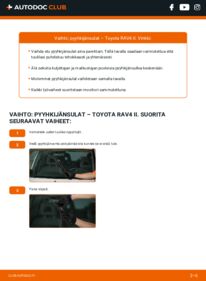 Kuinka vaihtaa Pyyhkijänsulat 2.0 D 4WD (CLA20_, CLA21_) Toyota Rav4 II -autoon