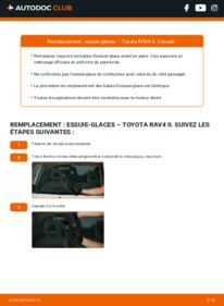 Comment effectuer un remplacement de Essuie-glace 2.0 D 4WD (CLA20_, CLA21_) Toyota RAV4 II