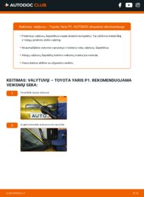 Kaip atlikti keitimą: Toyota Yaris 1 1.0 (SCP10_) Valytuvo gumelė