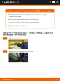 Slik bytter du Vindusviskere 1.0 (SCP10_) Toyota Yaris P1