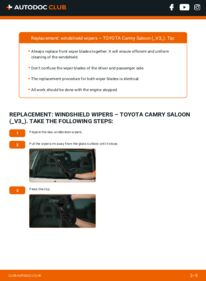 How to carry out replacement: Wiper Blades 2.4 (ACV30, ACV36) TOYOTA CAMRY (MCV3_, ACV3_, _XV3_)