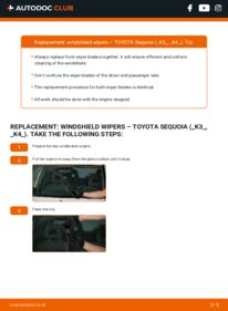 How to carry out replacement: Wiper Blades 4.7 4WD (UCK45_) TOYOTA Sequoia (_K3_, _K4_)