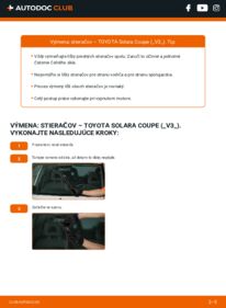 Ako vykonať výmenu: Stieracia liżta na Solara II Coupe (XV30) 3.3 (MCV31_)